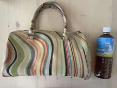 Paul Smith 本革レザーハンドバッグ マルチストライプ　ポールスミス