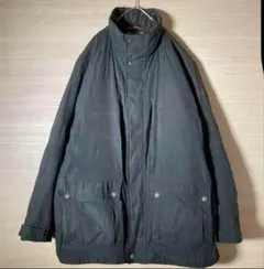 【古着好き必見】 ボア ロングジャケット XL カーキ 刺繍 ヴィンテージ 古着