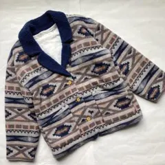 FLASH フリース・ボアジャケット グレーネイビー