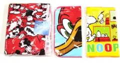 デイタオル ミッキー柄 &ハンカチタオル ウッドペッカー柄/スヌーピー柄 計3枚