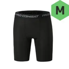 アンダーウェア スポーツ インナー レギンス M スパッツ ハーフパンツ 黒