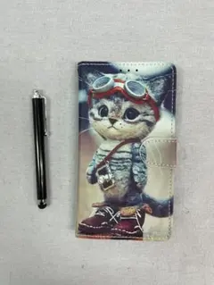 Xperia 10 Ⅳ 手帳型 ケース 猫 ねこ ストラップ付 ★