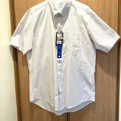 未使用 半袖 ワイシャツ L ストライプ ライトグレー