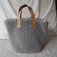 TEMBEA ウール レザー バッグ グレー