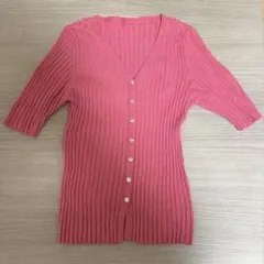 VANNIE Uピンク 半袖 カーディガン