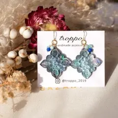 14kgfブラックオニキス✖️MOP✖️水晶カービングピアス/イヤリング