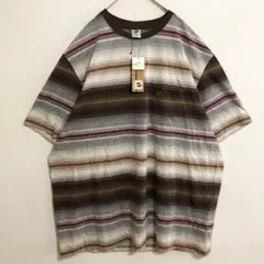新品タグ付　HANG TEN　シャドー　ボーダー柄　ポケット　Tシャツ　ポケTのサムネイル