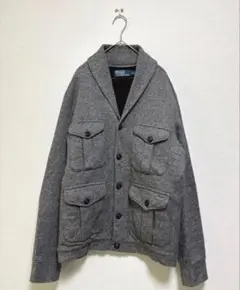 S ラルフローレン　ポロ　ジャケット　メンズサイズ　裏地　あったかい　グレー