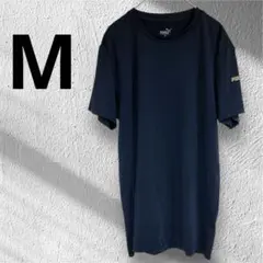 PUMA プーマ Tシャツ M ネイビー ゴールドロゴ ドライ 速乾 スポーツ