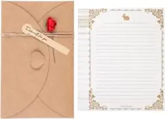 レターセット 封筒10枚+便箋10枚 手紙セット 手紙おしゃれ クラフト用紙 誕