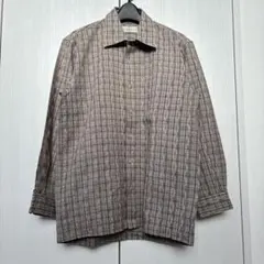 【即納】 RENOWN AUTHENTIC 長袖シャツ ベージュ チェック M