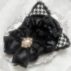 ぬい服　着ぐるみ　10〜12cm用　ホワイト ブラック ねこ チェーンフック付き