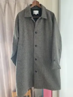 【美品】チェック柄 ステンカラーコート　Mサイズ