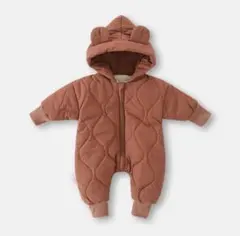 クマ耳付きキルティングアウター 70-80