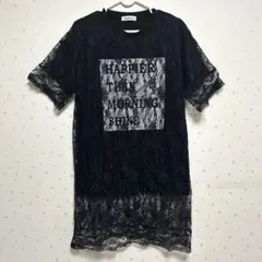 WEGO BROWNY 半袖　Tシャツワンピース　レース ブラック　Fのサムネイル
