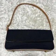 銀座かねまつ ハンドバッグ レオパード柄 ブラック ゴールド金具 