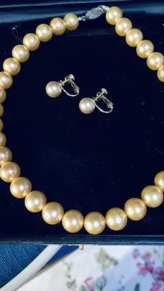 イミテーションパープルゴールド〜イヤリングとネックレスセット