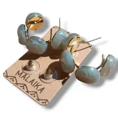 ♥早い者勝ち♥マライカ ピアス イヤリング グレー ゴールド デザインピアス