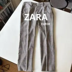 ZARA BASIC グレンチェック　テーパードパンツ　スラックス EUR38