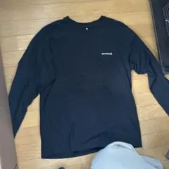 mont-bellメンズ 長袖カットソー 黒 ロゴ入り