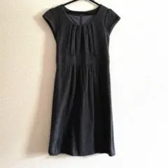 ANAYI モヘア　ふわふわワンピース　半袖　アンゴラ60%　ギャザー切り替え