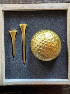 金箔 ゴルフボール ティーセット 木箱入りのサムネイル