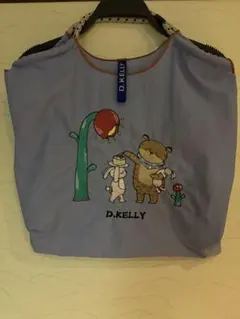 新デザインD.KELLY 刺繍 エコバッグ ライトブルーＭ　週末割引中