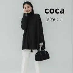 【新品未使用】coca コカ　タートルニットチュニック ブラック　L