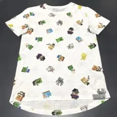 MINECRAFT キャラクター総柄 Tシャツ ホワイトのサムネイル