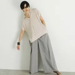 アーバンリサーチ LAATO スキッパー　ポロニット　ベージュ　フリーサイズ