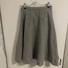 ライトslobe IENAグレー ウール混紡 フレアロングスカート