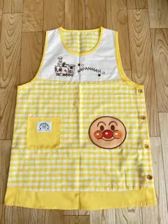 新品✨アンパンマン チェックエプロン　フリーサイズ