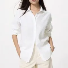 ユニクロ　プレミアムリネンシャツ　麻100%