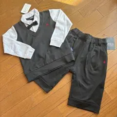 【新品】POLO フォーマル キッズ 上下セット ベスト重ね着風　120㎝