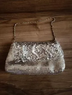 シルバー スパンコール クラッチバッグ