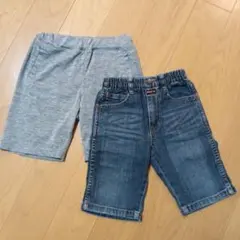 ハーフパンツ 2点セット 110cm グレー・デニム