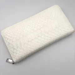 パイソン財布　長財布　白蛇風　パイソン　本革　財布　上質革