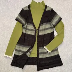 ホコモモラ★ニットカーディガン★ボーダージレ★サイズ40