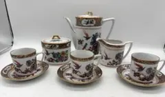 中国　1960年代　廣彩　花鳥紋茶器9点セット　送料込み251226