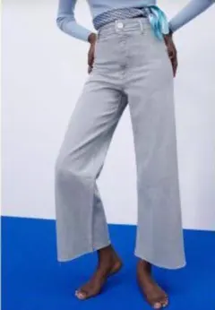 zara marine straight ライトブルー　36