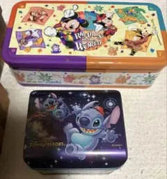 東京ディズニーリゾート スティッチ ミッキー 缶ケース 2点セット