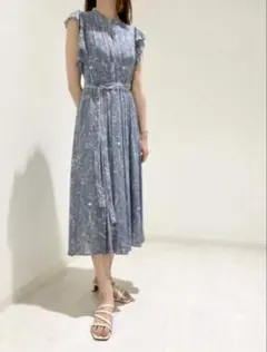 snidel 2021ss マーブルフラワー柄ワンピース