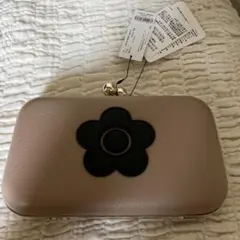 マリークワント　がま口　チェーンバッグ　ベージュ