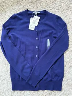 UNIQLO エクストラファインメリノクルーネックカーディガン　ブルー　S