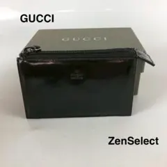 GUCCI グッチ エナメル ポーチ 小物入れ ブラック レディース ブランド