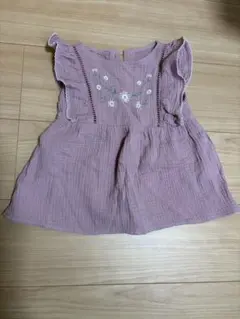 SLAP 刺繍入りフリル袖チュニック 100