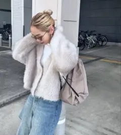 新品未使用　【WILLOW】CATシャギーニットジャケットカーディガン