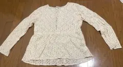 アイボリー レース フレアトップス 長袖のサムネイル
