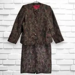 古着　多色ツイード風テーラードジャケット　タイトスカート　セットアップa1061