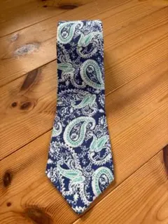 ISAIA ネクタイ ネイビー ペイズリー柄